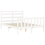 Bed Frame without Mattress White Small Double Solid Wood Pine 3192007