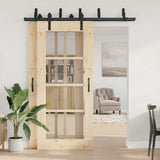 Sliding Door Hardware Kit 183 cm Steel Black 3295721