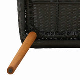 Garden Dining Set with Cushion 9 pcs Black Poly Rattan 3261669
