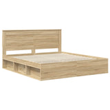 Bed Frame with Headboard Sonoma 180 x 200 cm Solid Pine Wood 3410058