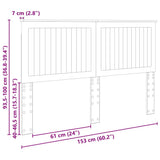Headboard with Headboard White 150 cm Engineered wood 887747