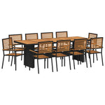 Garden Dining Set 11 pcs Black 240 x 90 x 75 cm Poly Rattan 3365448