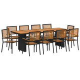 Garden Dining Set 11 pcs Black 240 x 90 x 75 cm Poly Rattan 3365448