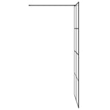 Walk-in Shower Wall with Clear ESG Glass 100x195 cm Black 151035