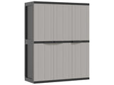 Outdoor Storage Cabinet Grey and Black 97x37x165 cm PP 364203