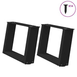 Coffee Table Legs U-Shaped 2 pcs Black 40x cm Steel 4012740