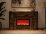 Fireplace with LED Strip Smoked Oak 63 x 20 x 54.5 cm 8021099