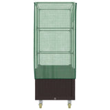 Raised Bed with Cover and Wheels Rattan Look 80x50x182 cm 4015808