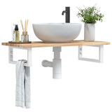 Basin Shelf Wall Mounted Steel and Solid Wood Acacia 3302668