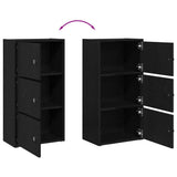 Bookcase Black Oak 40x24x77 cm Engineered Wood 860365