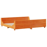 Bookcase Bed without Mattress Wax Brown 200x200 cm Solid Wood 3323796