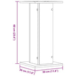 ZNTS Speaker Stands 2 pcs Artisian Oak 30x30x60 cm Engineered Wood 852662