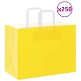 Paper Bags 250 pcs with Handles Yellow 32x17x25 cm 4102013