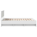 Bed Frame with Headboard White 150 x 200 cm Engineered Wood 3408837