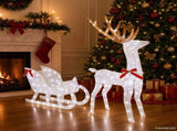 Reindeer Pull Sleigh LOVIISA 200 LEDs Cold White 42049665