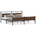 Metal Bed Frame without Mattress Brown Oak 200x200 cm 3325139