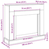 Fireplace Surround Concrete Grey 100x30x87.5 cm Engineered Wood 854565