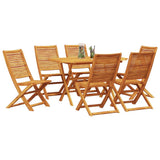 Garden Dining Set Folding 7 pcs Brown Solid Acacia Wood 3375711