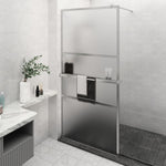 ZNTS Walk-in Shower Wall with Shelf Chrome 115x195 cm ESG Glass&Aluminium 3185505