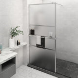 Walk-in Shower Wall with Shelf Chrome 115x195 cm ESG Glass&Aluminium 3185505