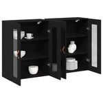 Wall Mounted Cabinet 2 pcs Black oak 69.5 x 34 x 90 cm 3334301