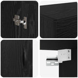 Wall Mounted Cabinet Black Oak 69.5 x 34 x 90 cm 882429