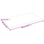 Table Top 100x60x2 cm Untreated Solid Wood Oak 3156305