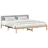 Bed frame Brown and light grey 200 x 200 cm Solid pine wood 3394348