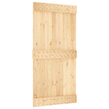 Sliding Door Natural and White 100 x 210 cm Solid Pine Wood 3445031
