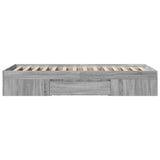 Bed Frame without Mattress Grey Sonoma 75x190 cm Small Single Engineered Wood 3295532