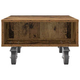 Side Table with Wheels Old Wood 50.5 x 50 x 30 cm 891030