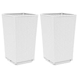 Garden Planters 2 pcs White 32.5x32.5x57 cm PP 367849