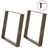 Dining Table Legs U-Shaped 2 pcs Natural Steel 100x cm Steel 4012807