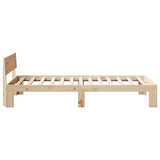 Bed Frame with Headboard Natural 80 x 200 cm Solid Pine Wood 872671