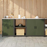 Kitchen Storage Set HATTEM 3 pcs Olive Green Cold-rolled Steel 3392704