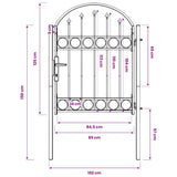 Fence Gate "ASSEN" with Arched Top Steel 102x125 cm Black 143085