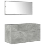 ZNTS 3 Piece Bathroom Furniture Set Concrete Grey Engineered Wood 3324894