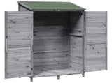 Garden Shed with Roof Grey 106.5 x 56 x 176 cm Solid Fir Wood 42033450