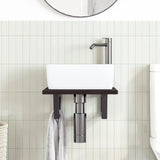 Basin Shelf Wall Mounted Steel and Solid Wood Oak 3302575