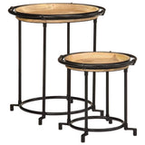2 Piece Side Table Set Solid Wood Mango 4013513