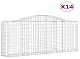 Arched Gabion Baskets 14 pcs 200x30x100/120 cm Galvanised Iron 3145442