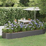 Garden Raised Bed Galvanised Steel 322x100x36 cm Grey 318999