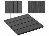 Decking Tile 3D Design 11 pcs Black 30 x 30 cm WPC 42046681