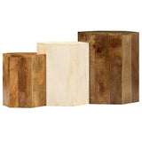 246321 Coffee Table Set 3 Pieces Solid Mango Wood