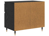 Sideboard Black Oak 60 x 35 x 70 cm Engineered Wood and Iron 881725