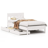 Bed Frame without Mattress White 100x200 cm Solid Wood Pine 3301873