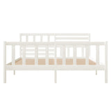 3101149 Bed Frame without Mattress White Solid Wood 120x200 cm