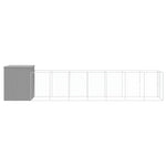 Dog House with Run Light Grey 165x863x181 cm Galvanised Steel 3189106