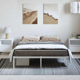 Metal Bed Frame without Mattress White 135x190cm 350912