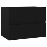 Sink Cabinet with Built-in Basin Black Engineered Wood 3071631